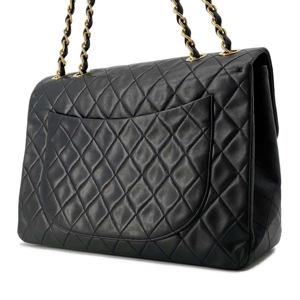 Chanel Flap Bag Shoulder Single Black Big Lambskin Matelasse